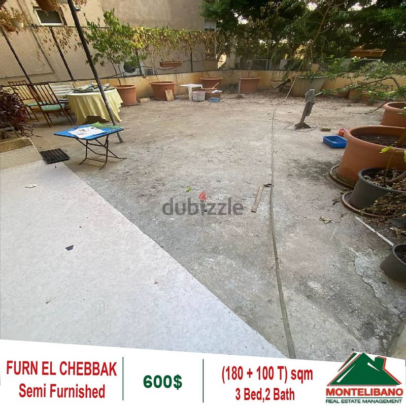 600$!! Semi Furnished Apartment for rent in Furn El Chebbak 2