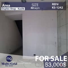 KS-1242 / Duplex Shop for Sale in Kaslik, محل دوبليكس للبيع في الكسليك 0