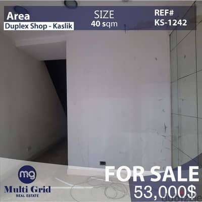 KS-1242 / Duplex Shop for Sale in Kaslik, محل دوبليكس للبيع في الكسليك