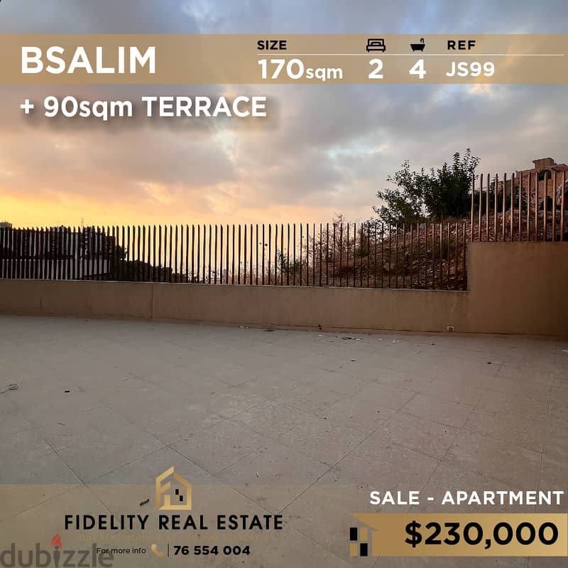 Apartment for sale in Bsalim JS99 شقة للبيع بصاليم 0