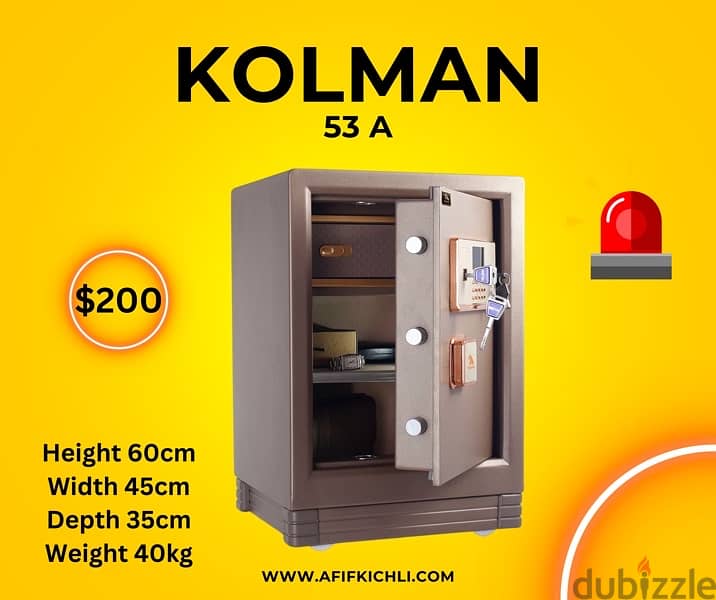 Kolman Safe Box all Sizes خزنة حديد جميع القياسات 7