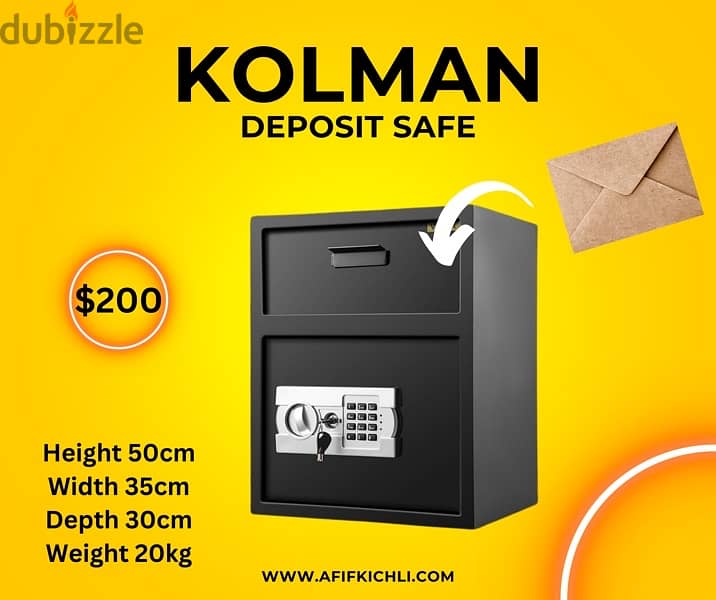 Kolman Safe Box all Sizes خزنة حديد جميع القياسات 16