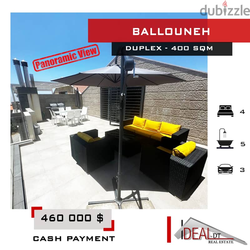 Luxurious Duplex for sale in Ballouneh 400 SQM ref#kz248 0