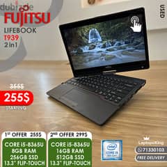 FUJITSU LIFEBOOK T939 2in1 CORE i5-8365U 13.3" FLIP-TOUCH LAPTOPS