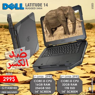 DELL LATITUDE 14 RUGGED 5404 CORE i5 CPU 14” LAPTOPS