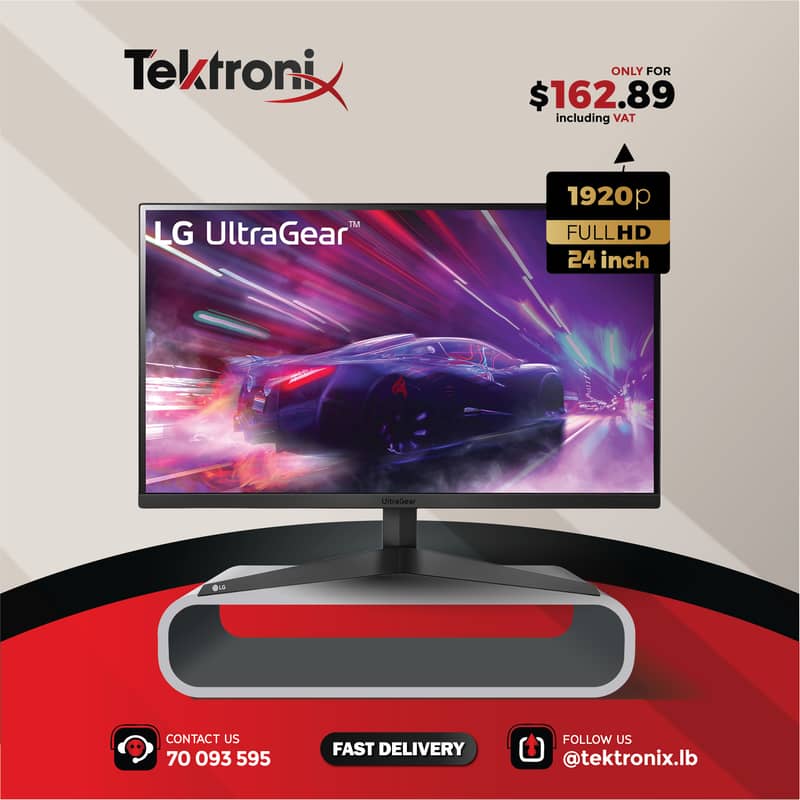 LG 24 inch UltraGear FHD 165Hz Screen Monitor AMD FreeSync Premium 0