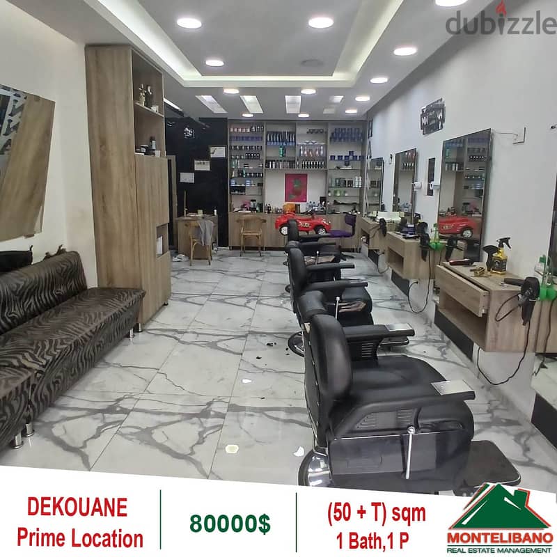 80000$!! Prime Location Shop for sale in Dekwaneh 1