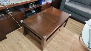 Center table with shelf and 2 drawers. 0