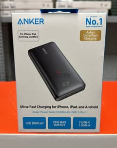 Anker power bank 10000mah,25w,3-port A1249h11