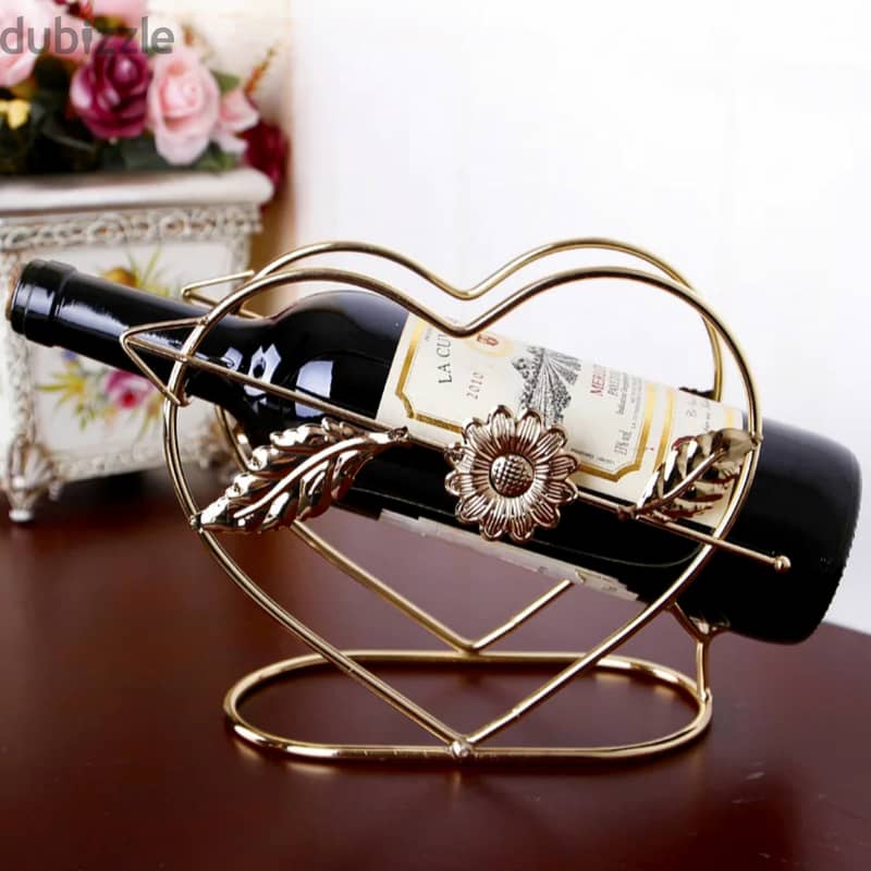 Cupid Wine Rack, Golden Heart-Shaped Wine Bottle Holder 4