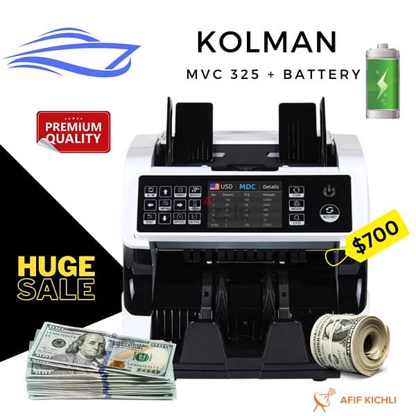 Kolman Money Counter USD EURO LBP عدادة مقود 9