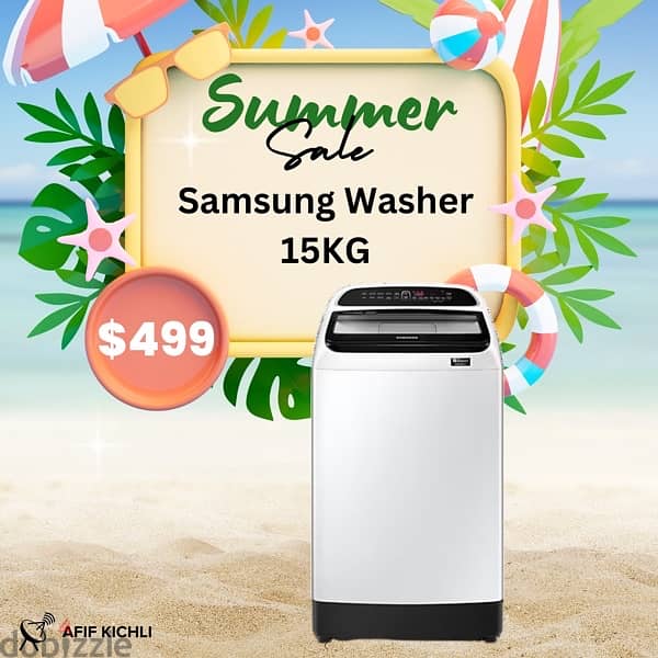 Samsung Campomatic 13-16kg Top Load Washing Machine كفالة شركة 6