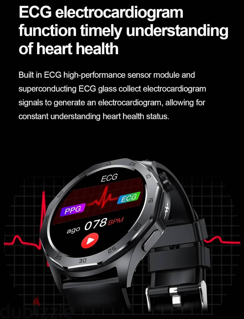 Smart Watch Body Pressure Temperature Oxygen ECG Glucose Uric etc 11