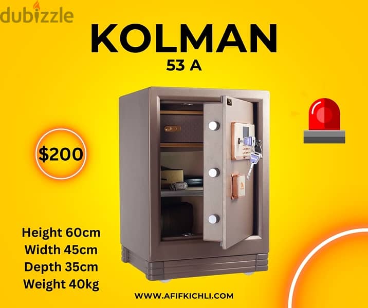 Kolman Safe Box all Sizes New خزنة حديد 12