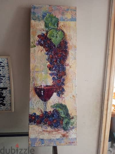 wine grape painting high quality/لوحه فنيه سعر خاص