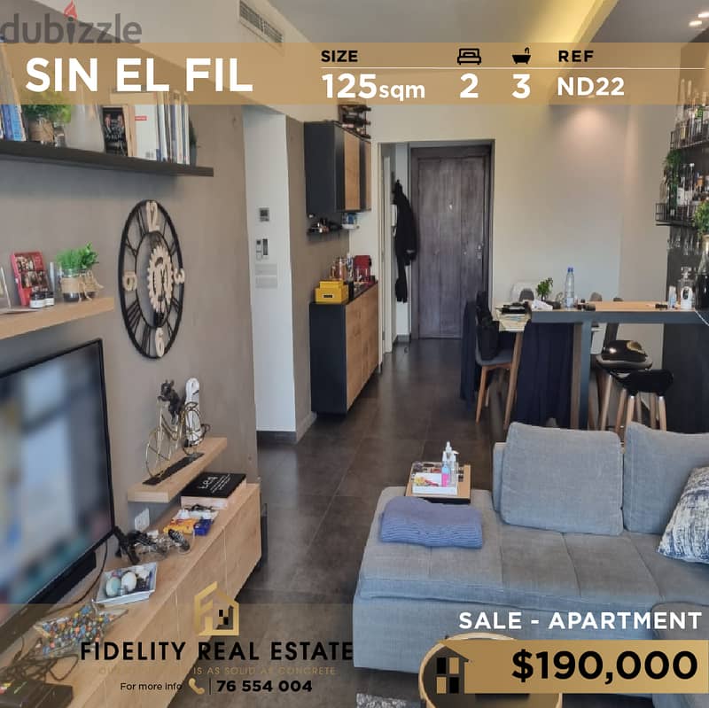 Apartment for sale in Sin El Fil ND22 0