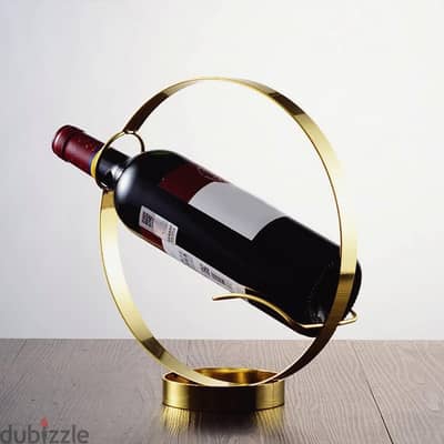 Round Wine Bottle Holder – Minimalist Gold Rack for Wine Lovers