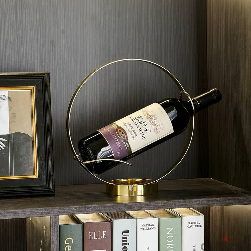 Round Wine Bottle Holder – Minimalist Gold Rack for Wine Lovers 6