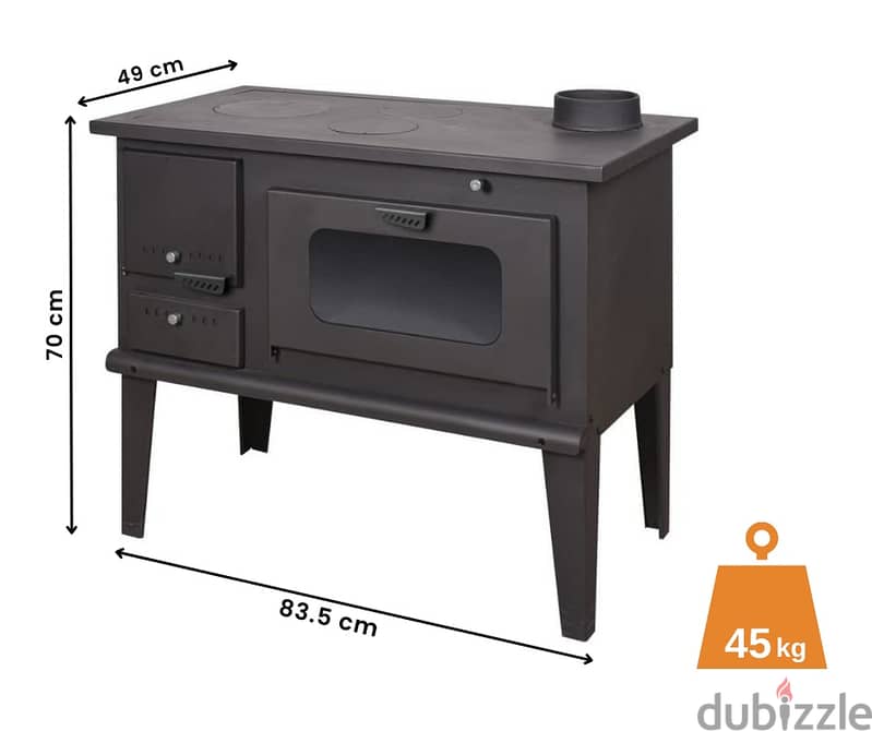 Wood Stove Chimeny صوبا مدفئة حطب طباخ مع فرن تركية 2