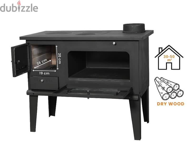 Wood Stove Chimeny صوبا مدفئة حطب طباخ مع فرن تركية 6