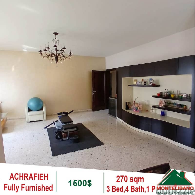 1500$!! Fully Furnished Apartment for rent located in Achrafieh 1