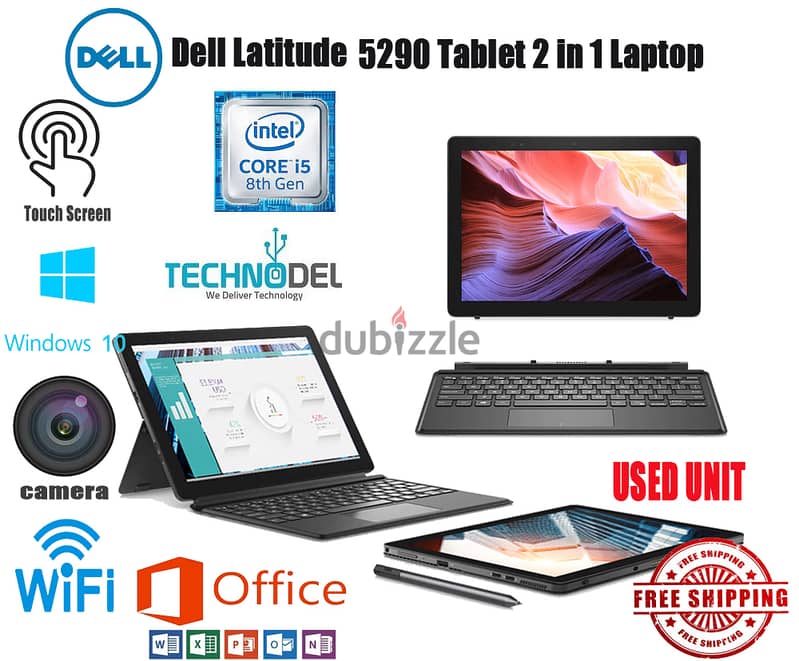 DELL 5290 WINDOWS TAB & LAPTOP  I5 8TH 0