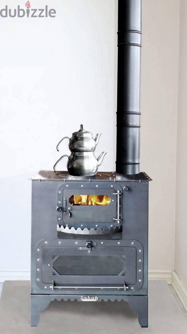 Upright Wood Stove  شمنيه  صناعة تركي صوبا مدفئ حطب تركية 60*48.6 سنتم 1