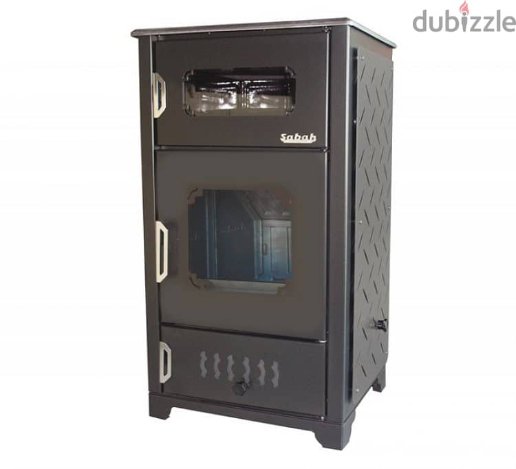 Sabah S100 Cast Iron Fireplace Stove +Oven Black صوبا حطب مع فرن 3