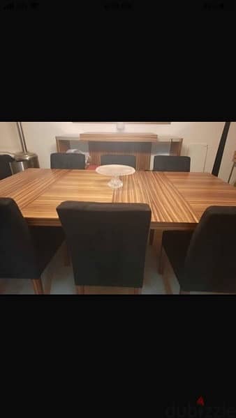 dining table with a bar zebrano wood 3