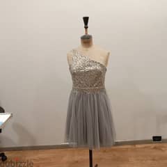 grey and sparkle dress