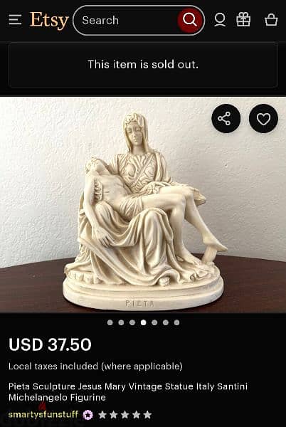 Pieta Sculpture Jesus Mary Vintage Italy 20$ 0