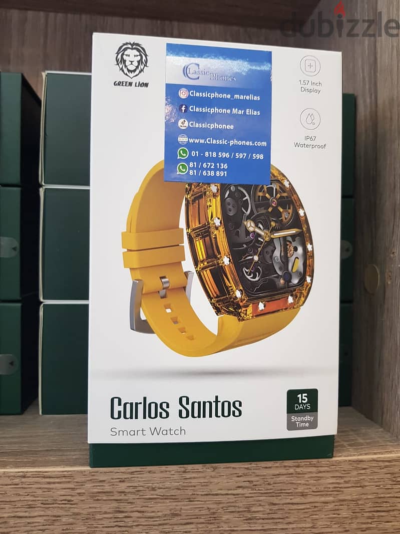 Green lion carlos santos smart watch yellow original and new offer 0