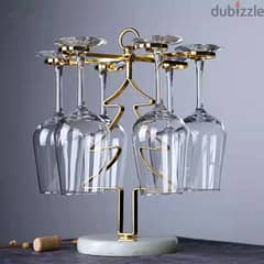 Christmas Tree Glass Holder, Golden Wine Rack for 6 Glasses 0