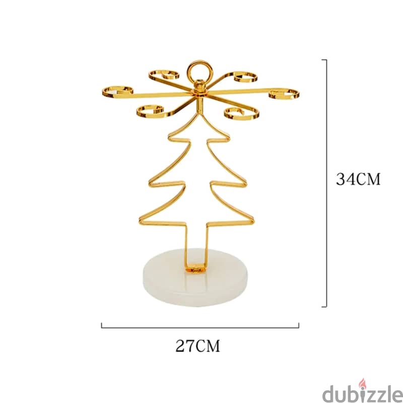 Christmas Tree Glass Holder, Golden Wine Rack for 6 Glasses 8