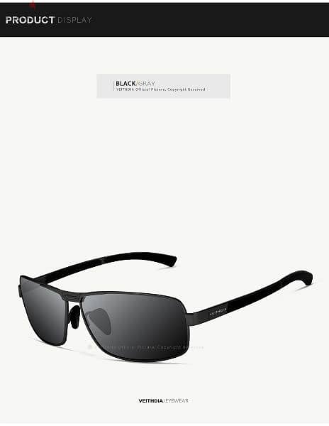 UV 400 Luxury Veithdia Men's Polarized Sunglasses, best shades. 3