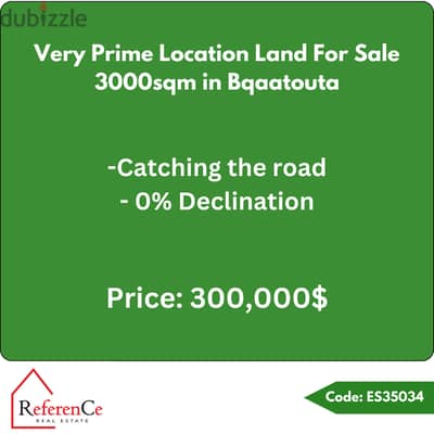 Prime location land in Bqaatouta أرض بموقع مميز في بقعتوتا