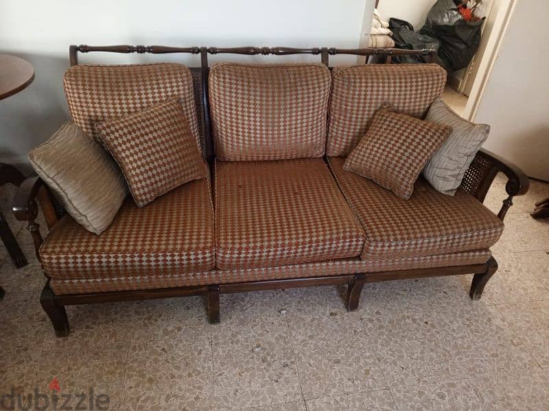 classical living room, Mogano Wood, 3 seaters, Arm chairs 7