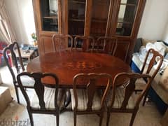 classical dining room, Mogano, expandable table