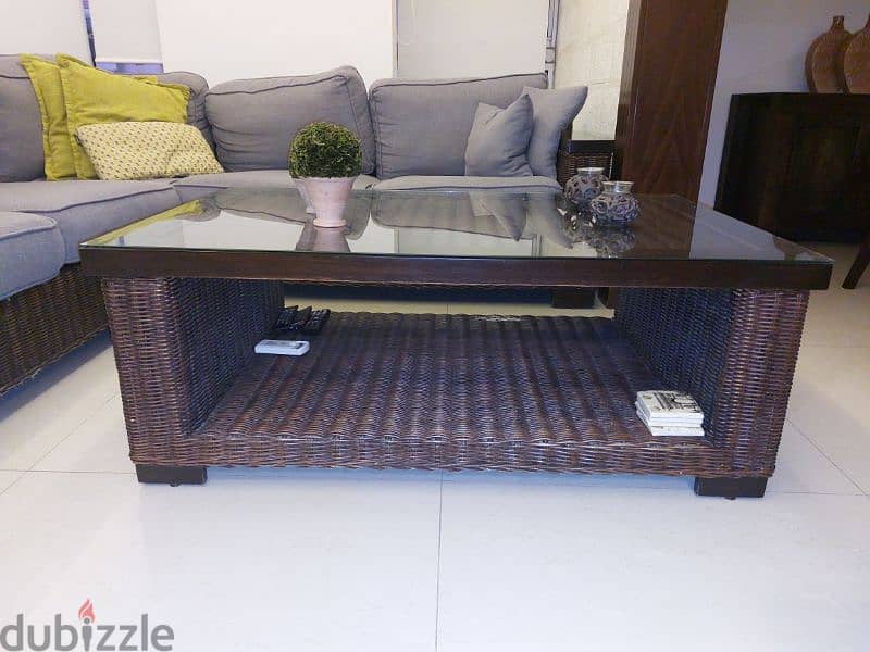 real bamboo corner 230x230 +coffee table 4