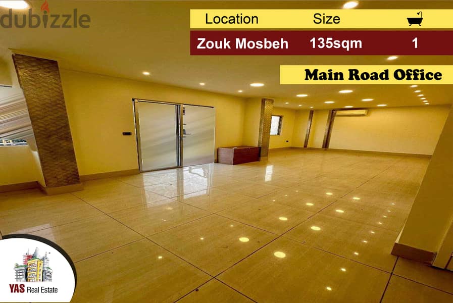 Zouk Mosbeh 135m2 | Office | Main Road | Prime Location | WA | 0