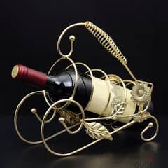 Floral Wine Bottle Holder, Vintage Style, Gold or Bronze Finish 0