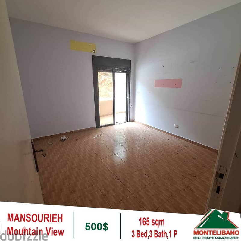 500$ Aparment for rent located in Mansourieh 1