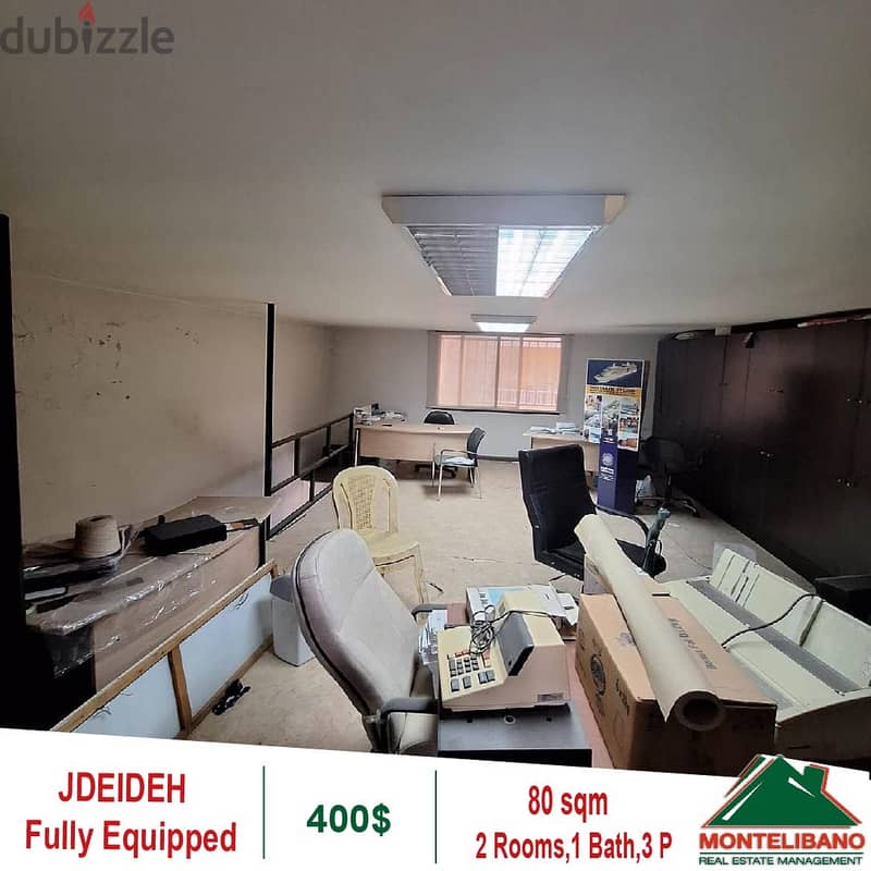 400$ Fully Equipped Office for rent in Jdeideh 2