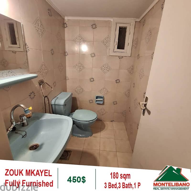 450$ Fully Furnished Apartment for rent in Zouk Mkayel 7