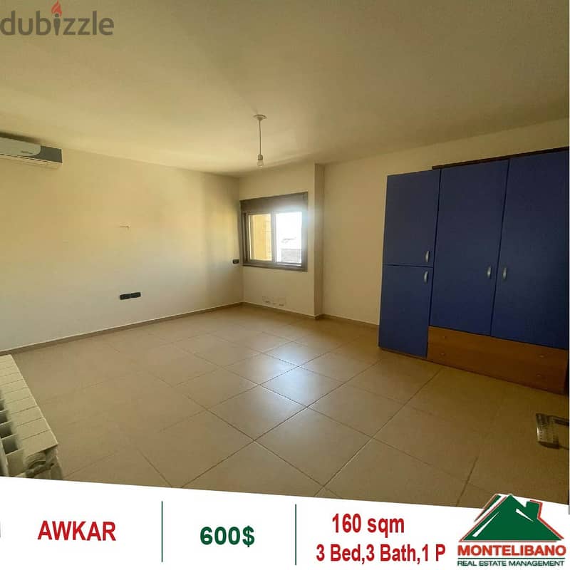 600$!! Apartment for rent located in Awkar 1