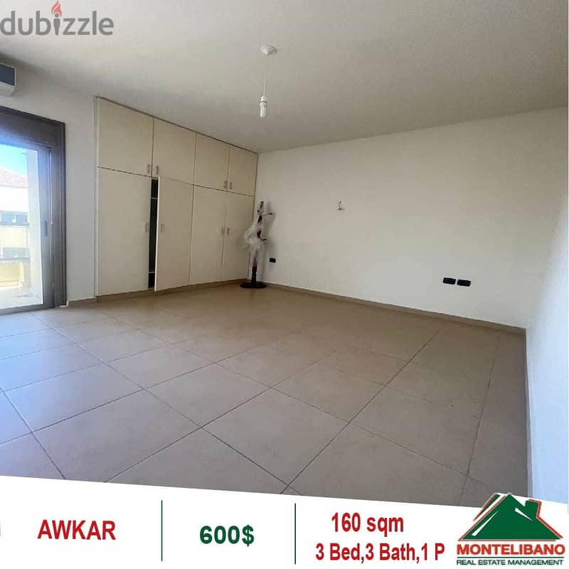 600$!! Apartment for rent located in Awkar 3