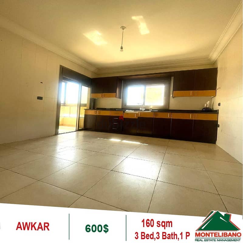 600$!! Apartment for rent located in Awkar 4