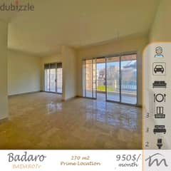 Badaro | 270m² Apartment | 2 Balconies | Parking Spot | Catchy Rental