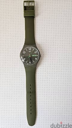 Unisex Swatch rubber olive watch