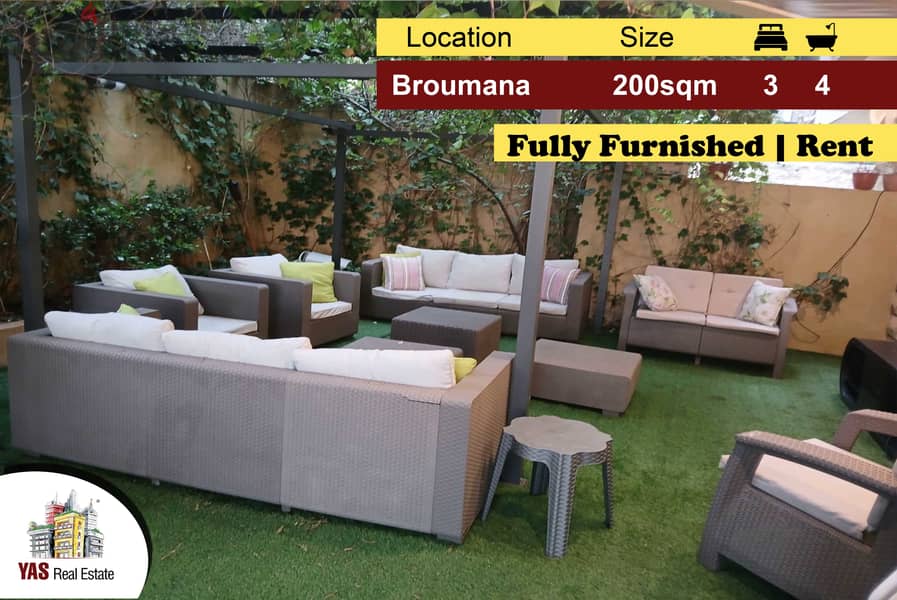 Broumana 200m2 | 90m2 Terrace | Rent | Furnished | Common Area | AMK | 0